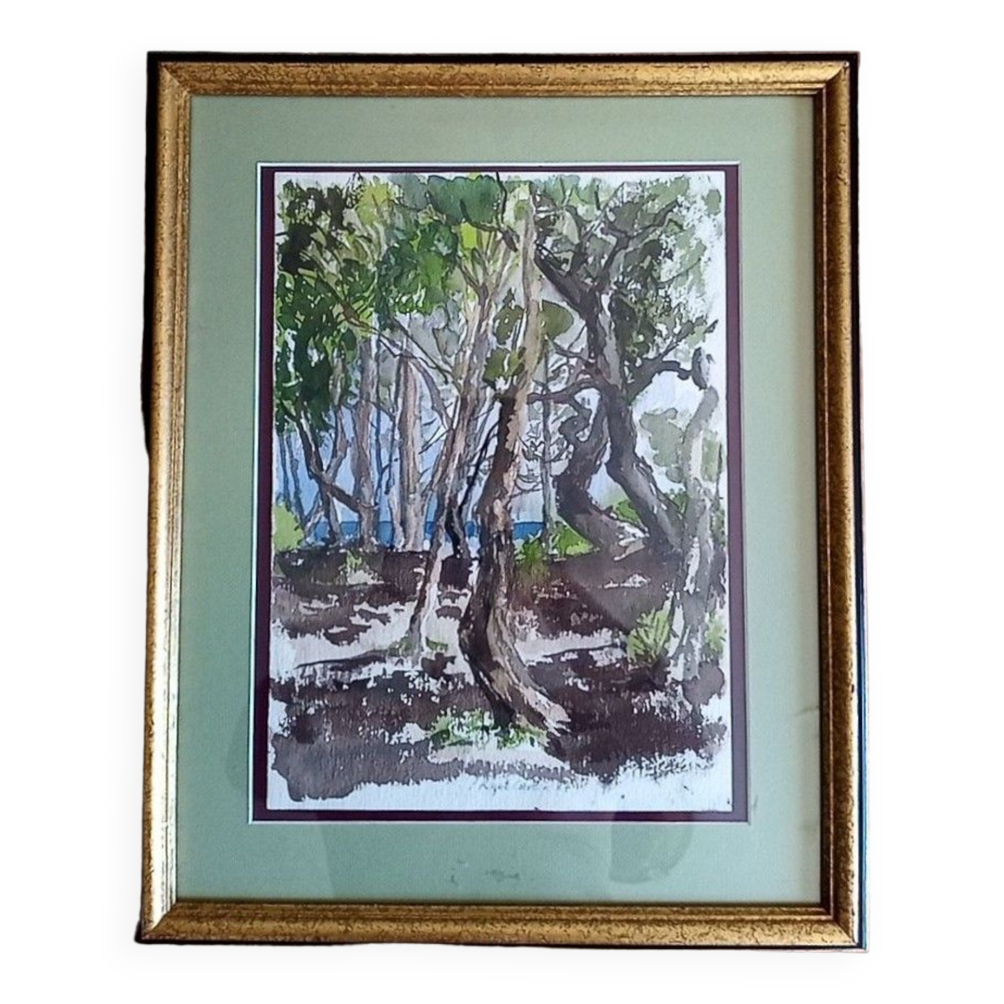 Pascale Rigat-Esselin (born 1952) - Watercolor - 35,5 x 26 cm - undergrowth, signed
