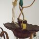 French Louis XV chandelier with 8 lights in gilded bronze, glass and crystal.