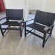 Pair of vintage "safari" style armchairs published by Hyllinge Møbler.
