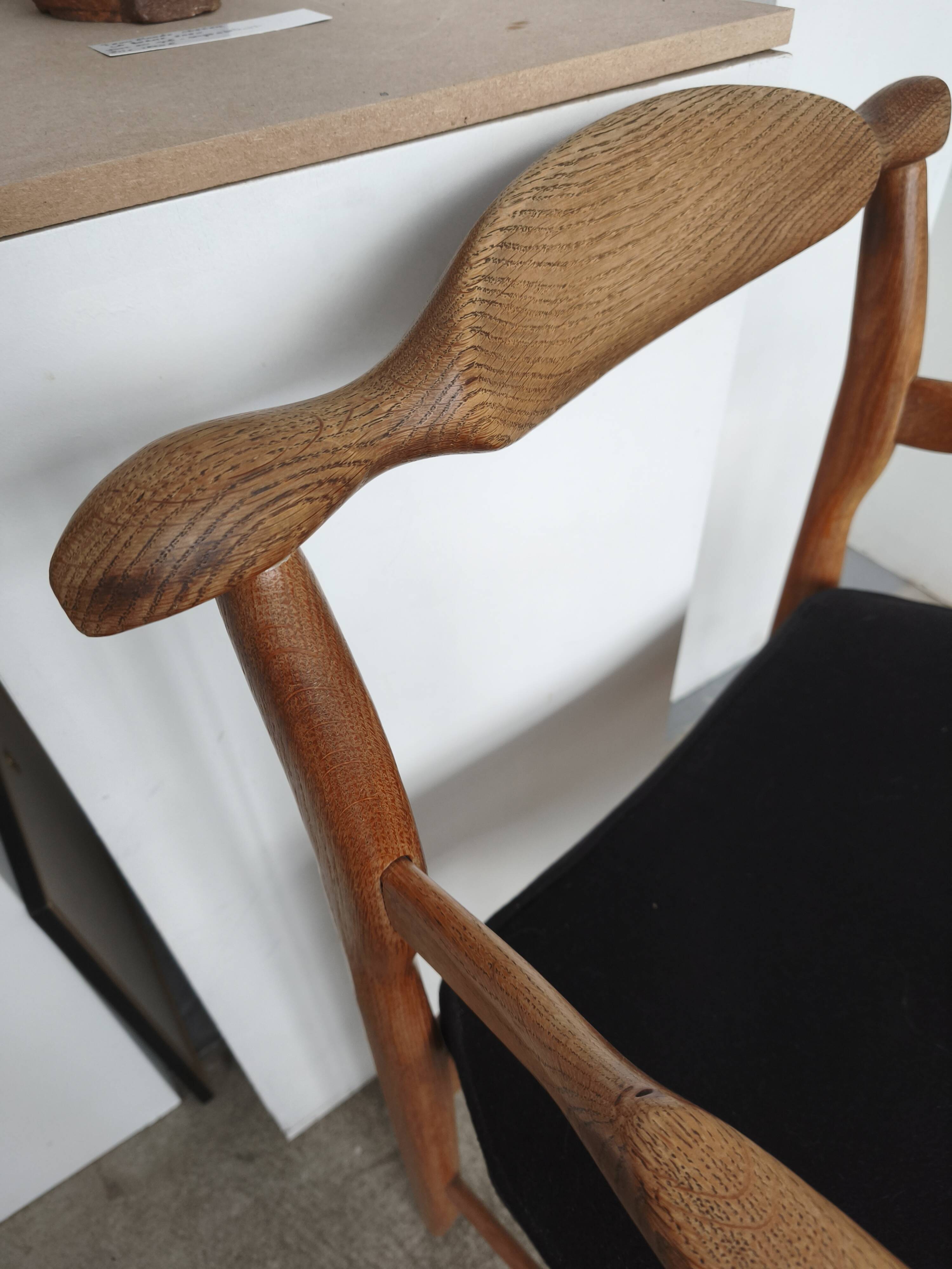 Oak armchair from 1950 by Guillerme and Chambron