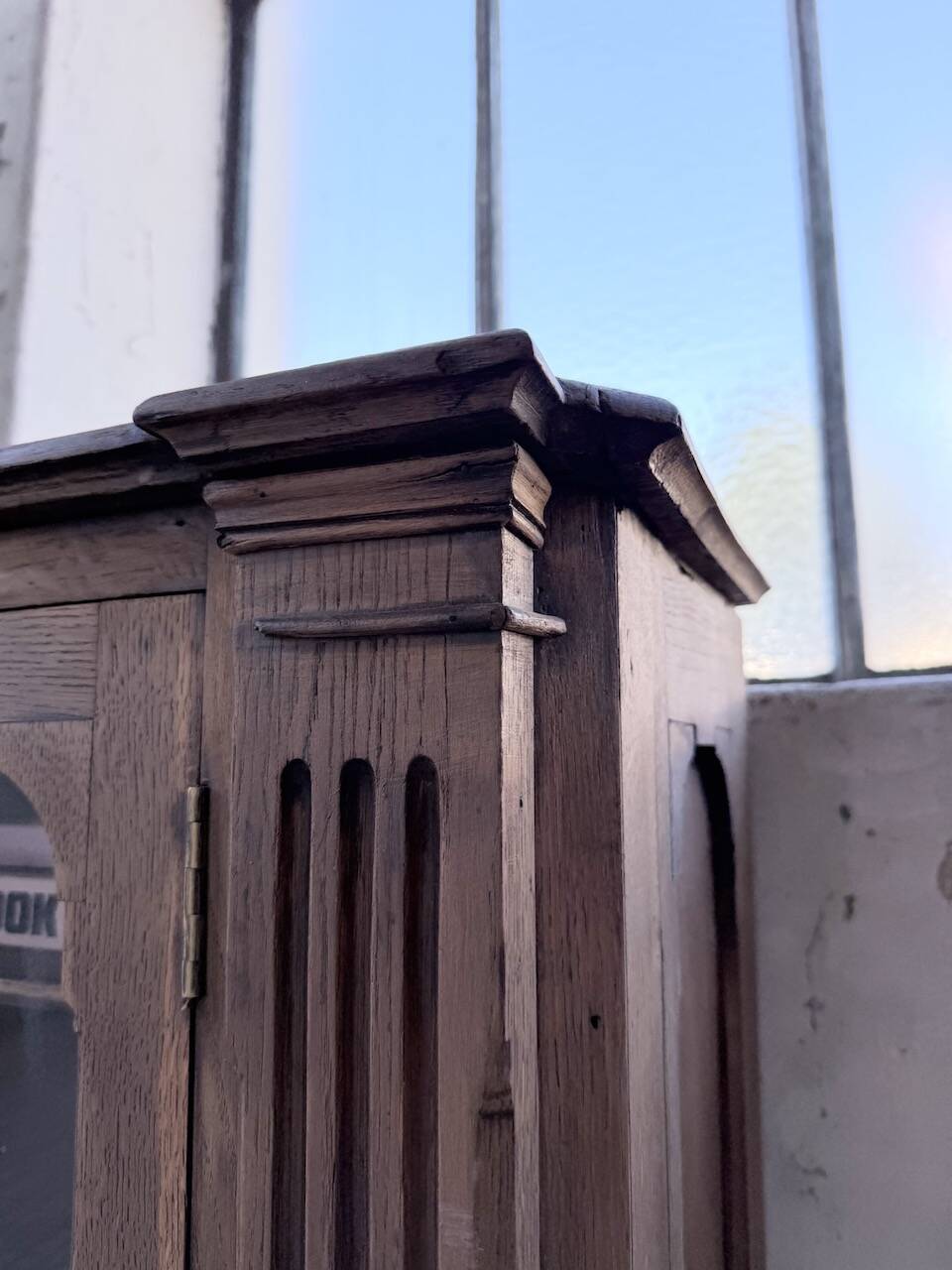 Enfilade display cabinet, solid oak, 1920.