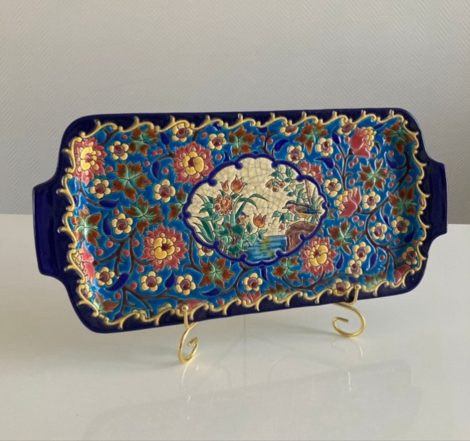 Cake dish in Longwy enamel - Historic Manufacture established in 1798