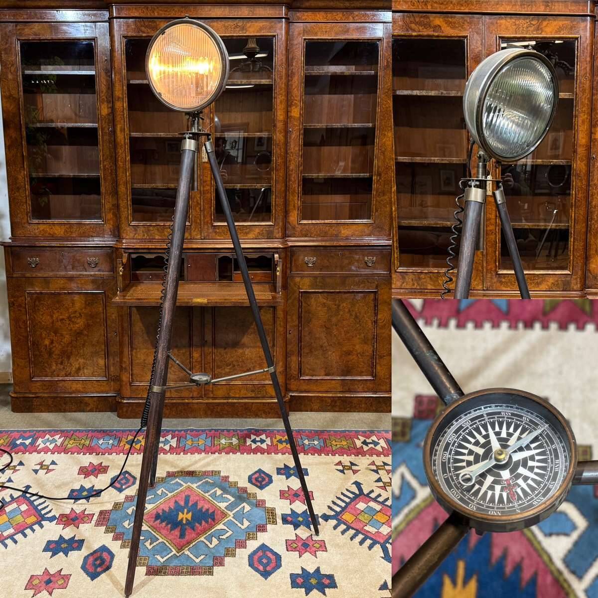 Modern marine floor lamp with compass