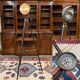 Modern marine floor lamp with compass