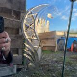 Vintage art deco cut glass bistro venetian mirror