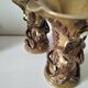 Two naturalistic stoneware vases – raised oak branches & acorns