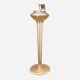 Old brass and chrome-plated metal ashtray on stand