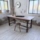 Farm table with turned legs, made of pine and birch, 180cm.