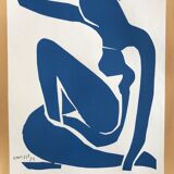 Lithographic poster after Graceful Blue Nude of 52 by MATISSE, Musée de Céret, 1980 (Mourlot)