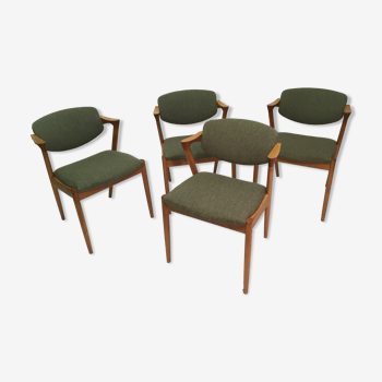 Kai kristiansen set of four restored danish dining chairs