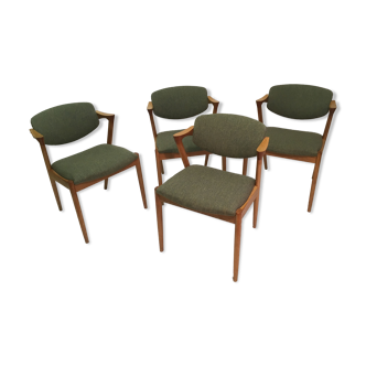 Kai kristiansen set of four restored danish dining chairs