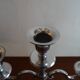 Pair of silver chandeliers alu vintage 3 burners