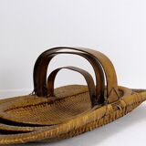 3 vintage woven wicker picking baskets