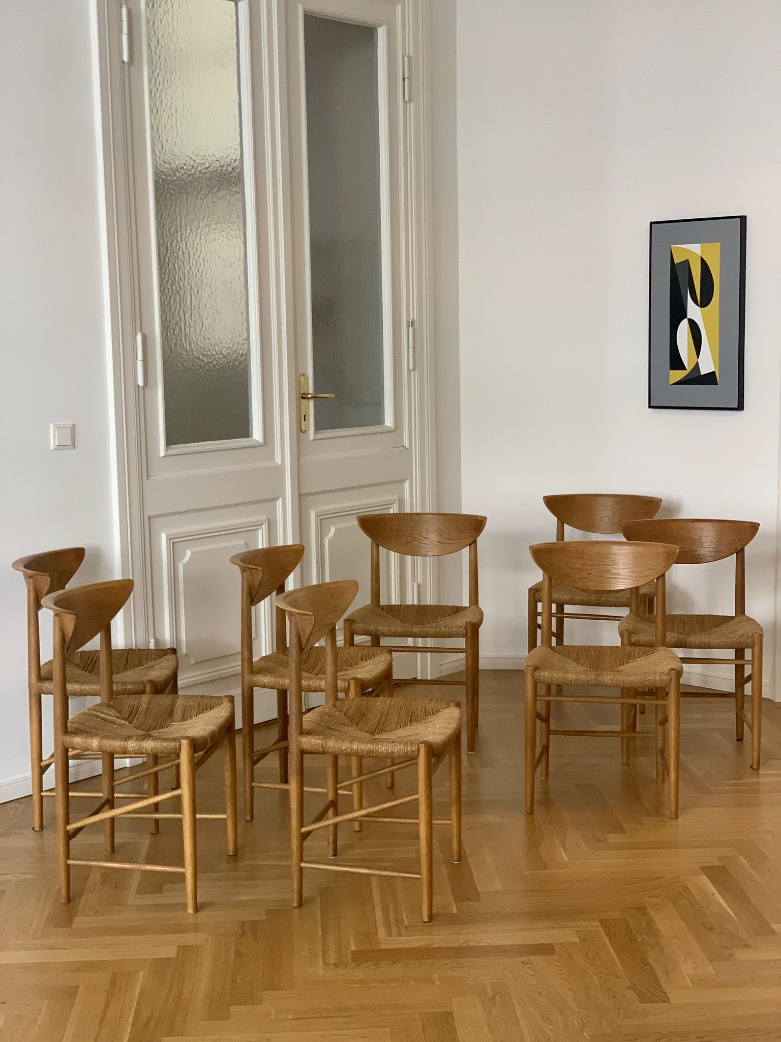 Set of 8 oak dining chairs model 316 by Peter Hvidt & Orla Mølgaard Nielsen for Søborg Mobler