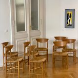 Set of 8 oak dining chairs model 316 by Peter Hvidt & Orla Mølgaard Nielsen for Søborg Mobler