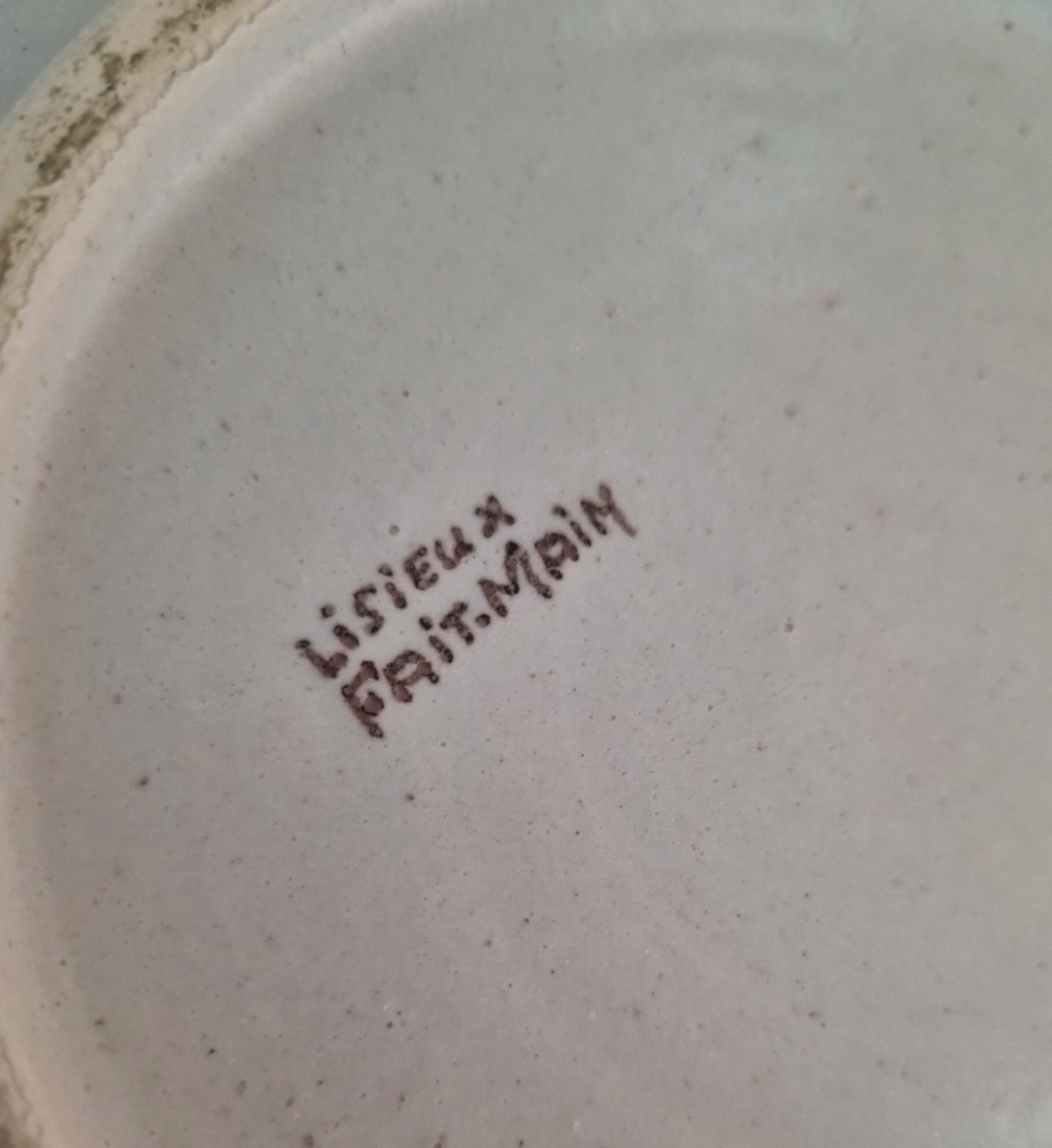 Antique Lisieux earthenware plate with Old Rouen decor