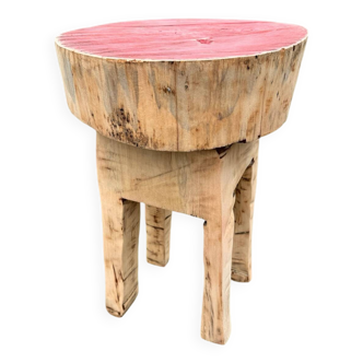 Ancien tabouret quadripode brutaliste