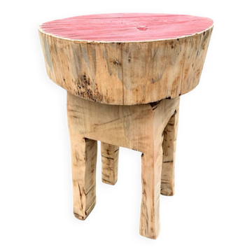 Ancien tabouret quadripode brutaliste