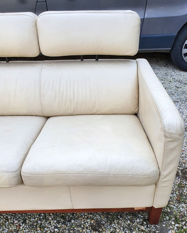 Canape ekornes scandinavian design white leather