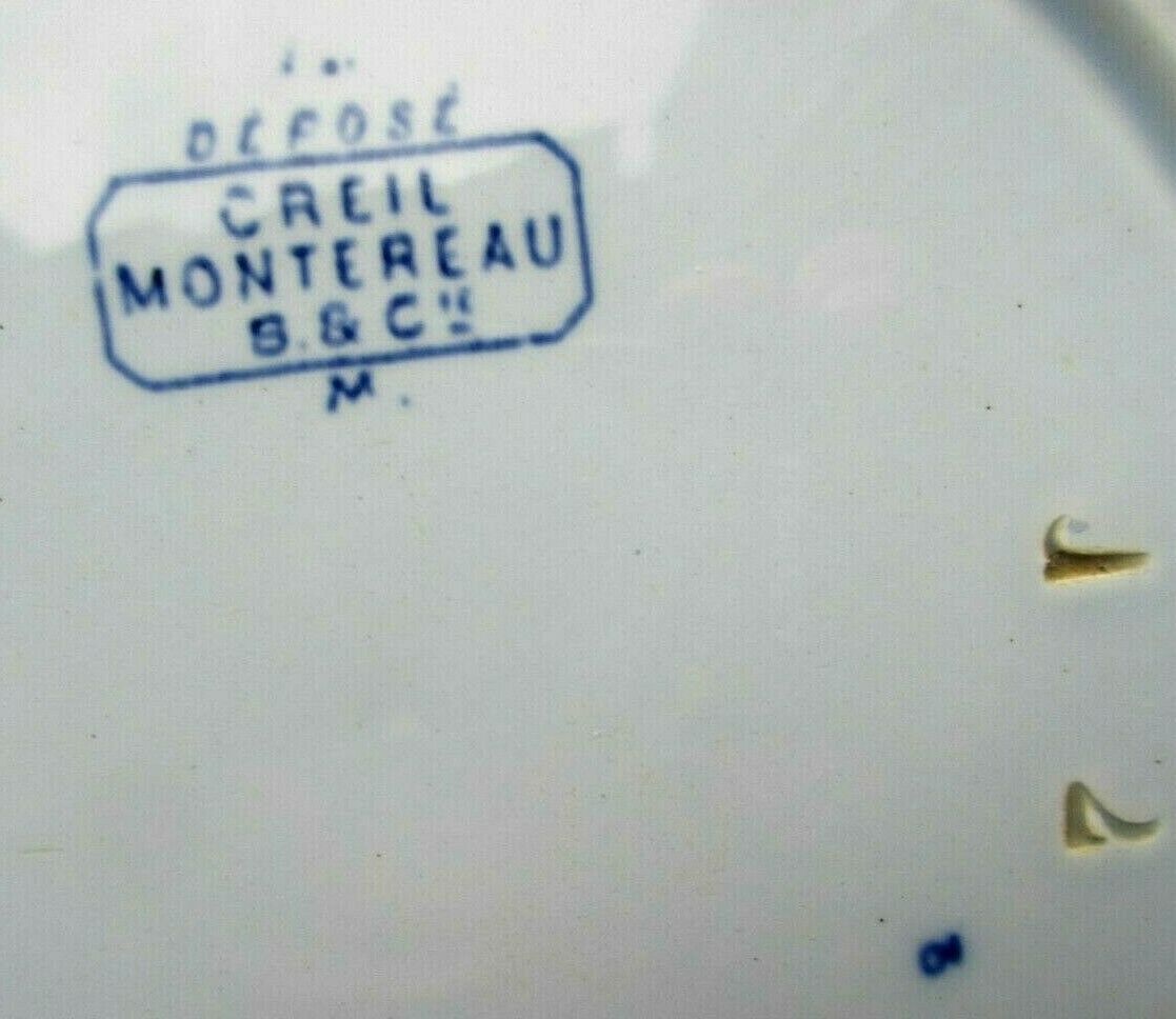 lot of 4 hollow plates Creil Montereau, Model Japan