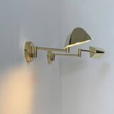 Pair of vintage adjustable wall lights, brass, France, 1970