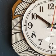 Vintage silent wall clock pendulum 60s "Silvoz black and white"
