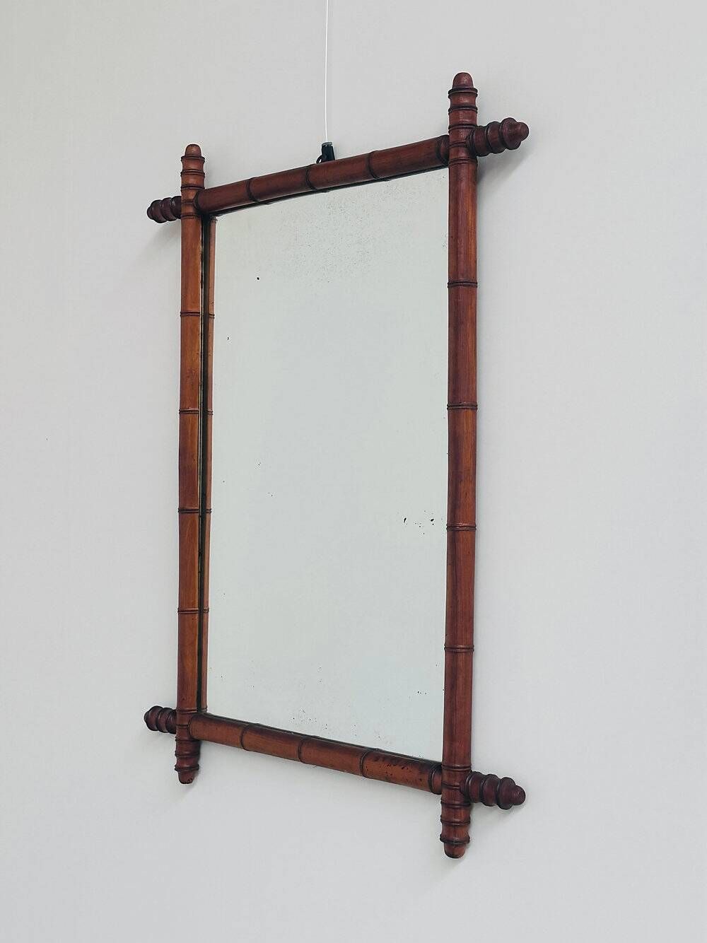 Antique faux bamboo mirror, France, late 19th century