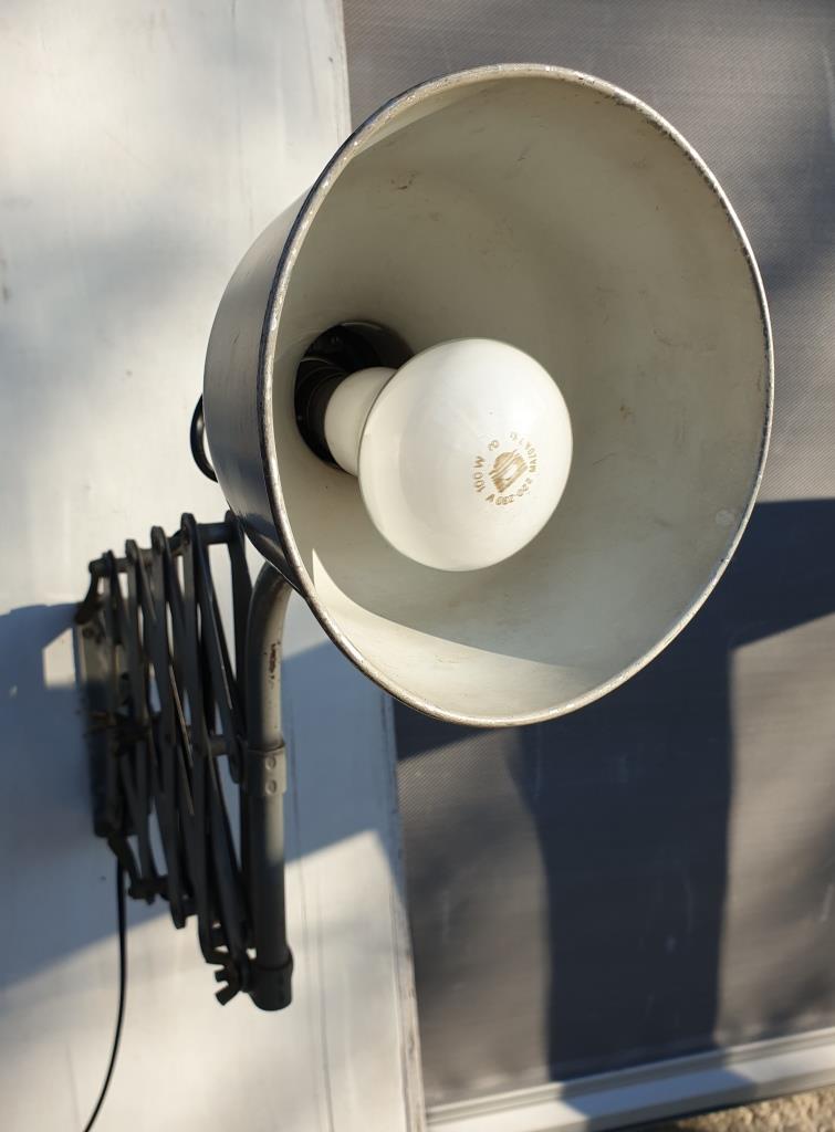 Workshop accordion lamp grey metal