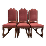 Set of 6 Renaissance - Louis XIII chairs in oak