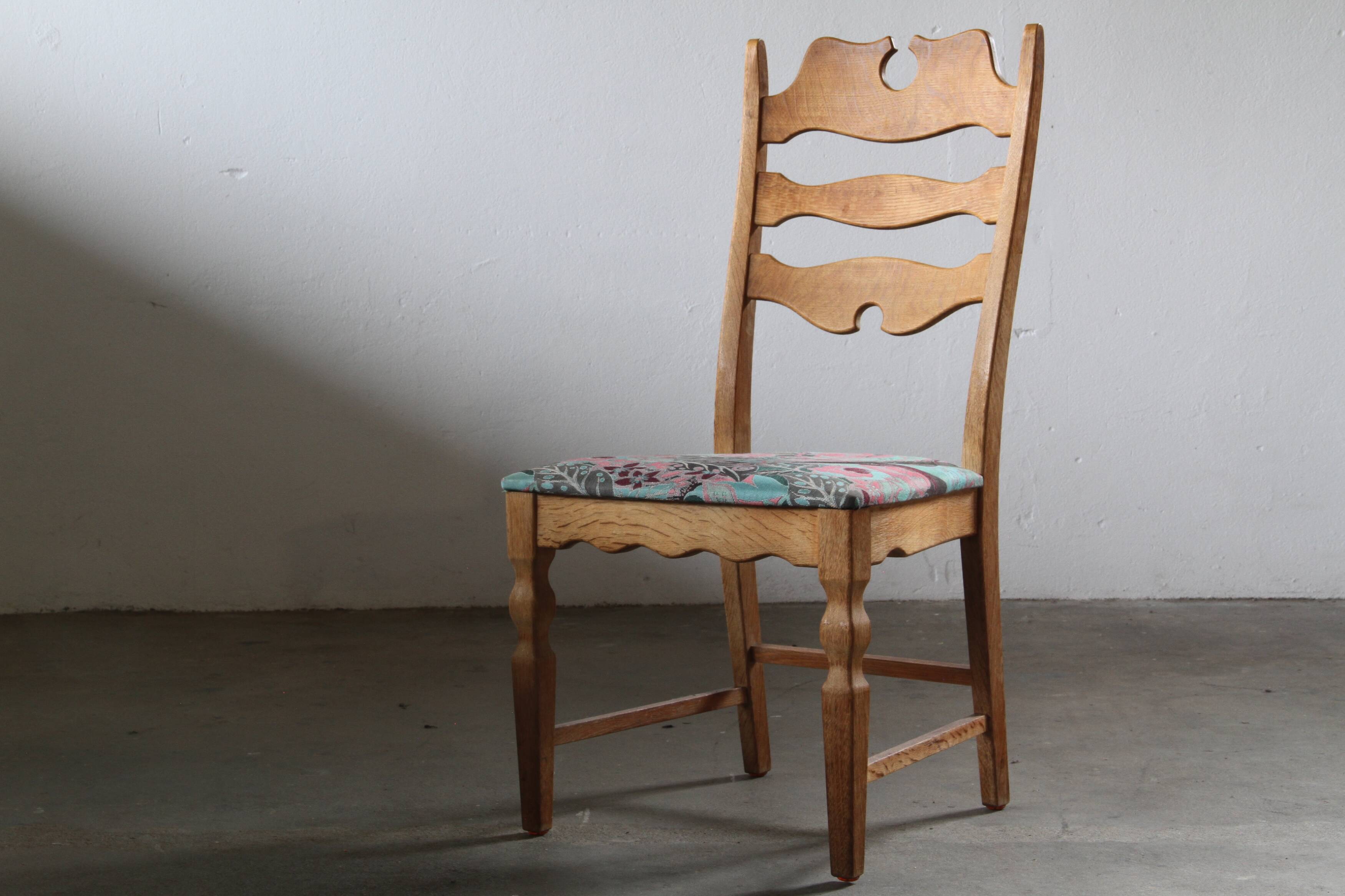 Chaises en chêne à dossier haut Razorblade vintage par Kjærnulf, années 1960, design danois