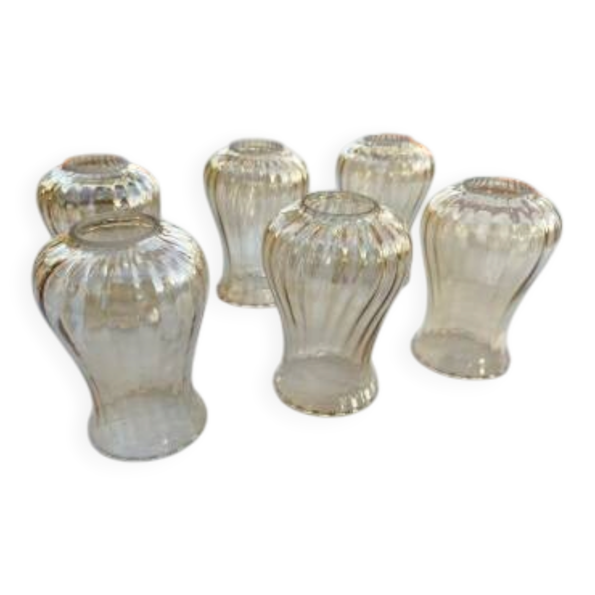 6 tulipes verre des années 60