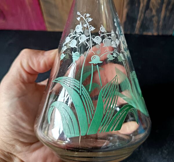 Service à liqueur motif muguet sérigraphiés vintage 1940/50