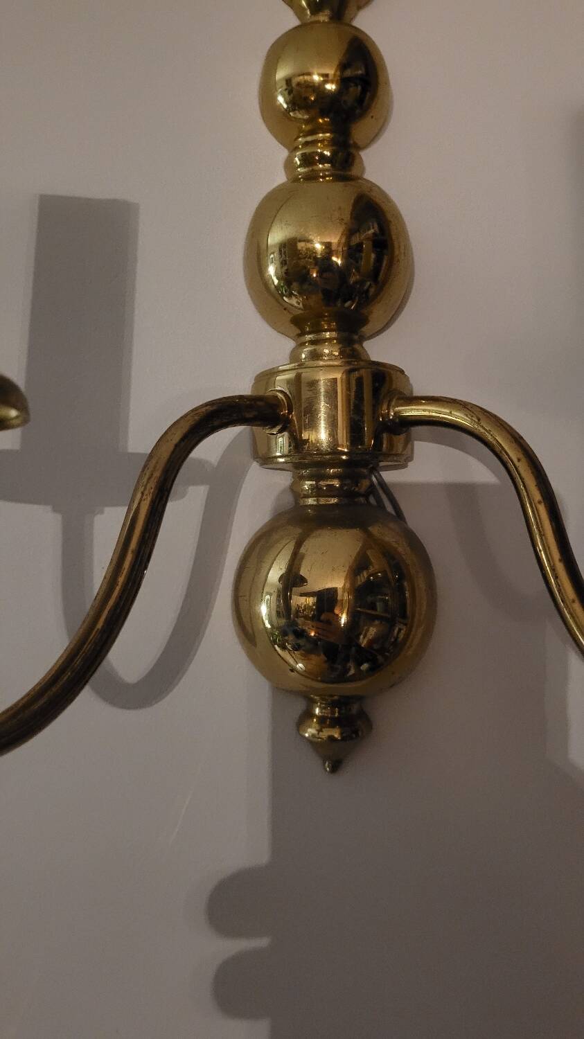 Pair of brass wall lights