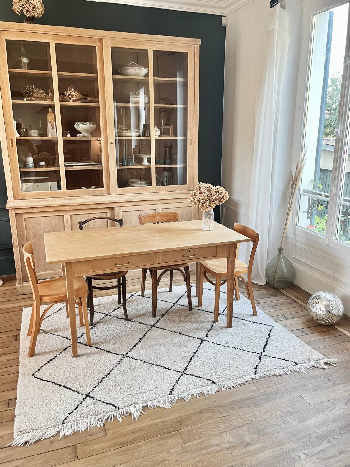 Table vintage année 50 en chêne