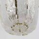 J.T. Kalmar Mid-Century Brass and Textured Glass Suspension Basket, Austria, 1950s