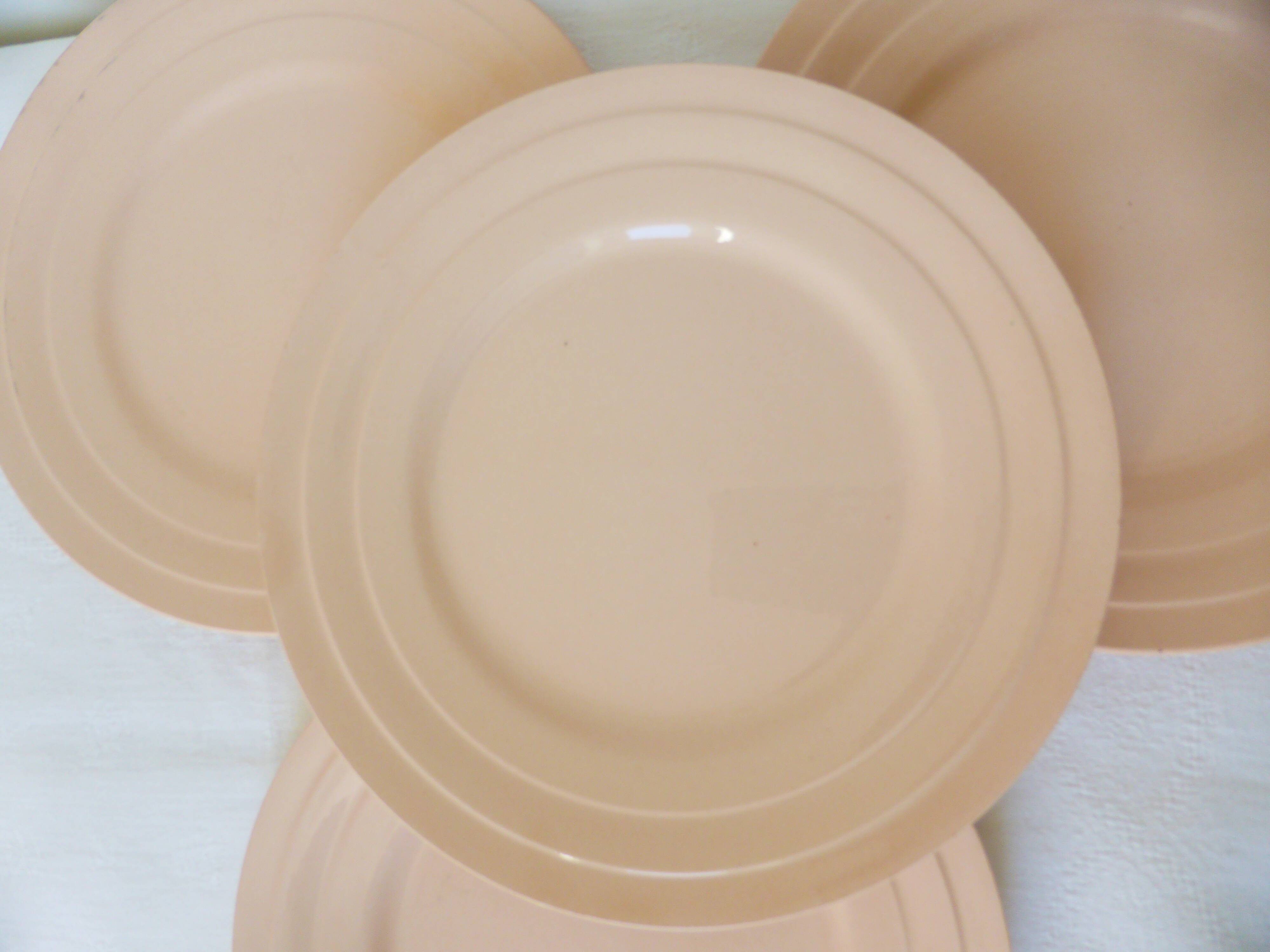4 vintage Art Deco dessert plates 210689
