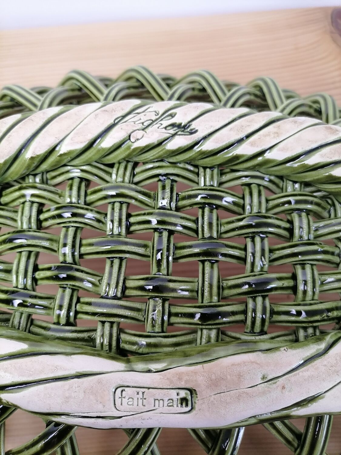 Braided ceramic basket