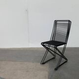 Set of black postmodern Kreuzschwinger chairs by Till Behrens for Schlubach, 1980s.