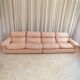 Vintage blush leather modular sofa Petronio by Tito Agnoli for Poltrona Frau, 1970s mid-century design