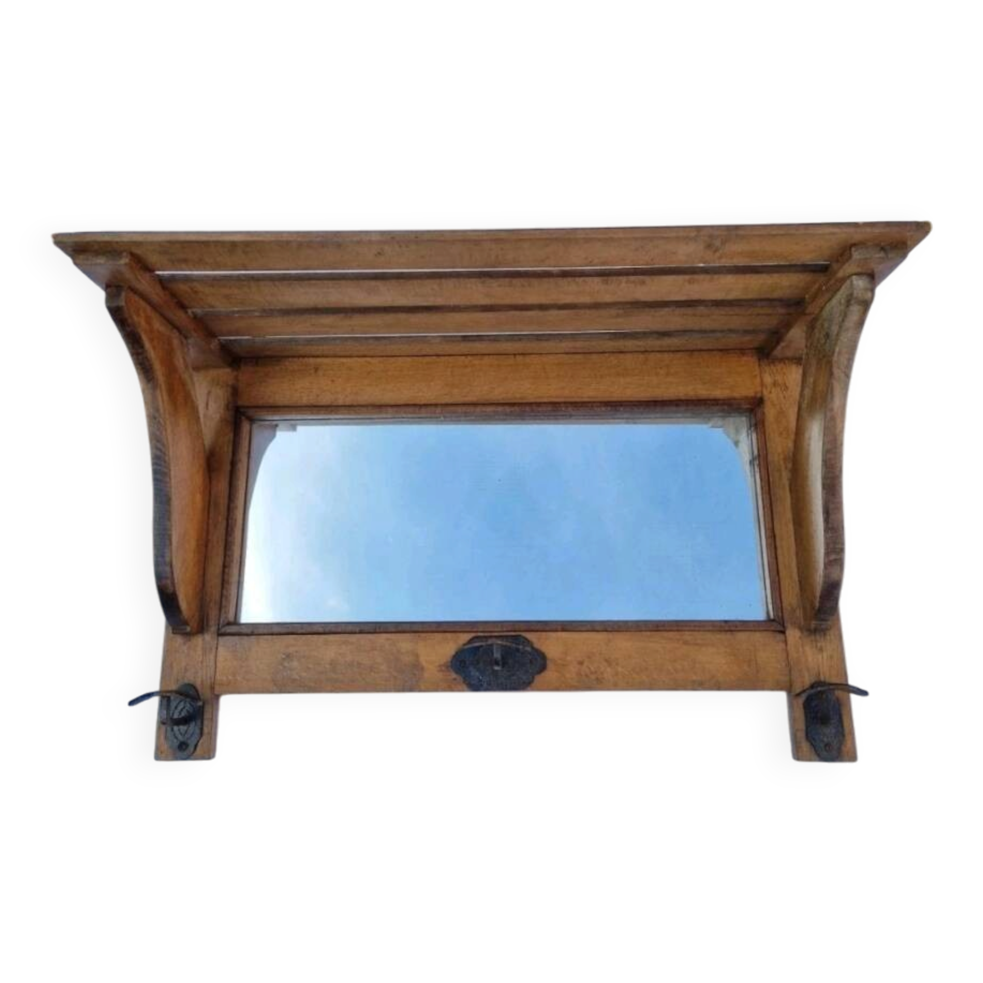Ancien Miroir D'entrée Avec Ses Patères