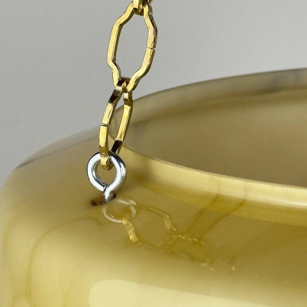 Art Deco pendant lamp in yellow glass, 1930s