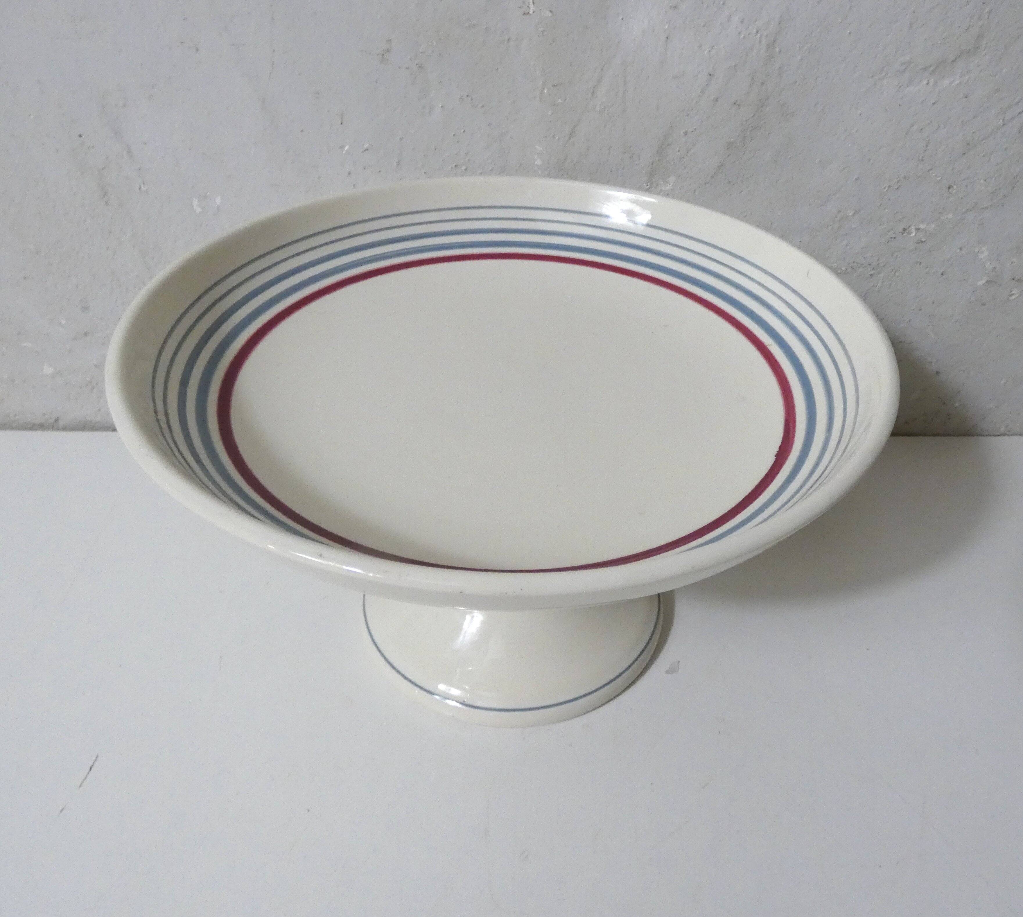 Digoin Sarreguemines old footed dish compote 4932