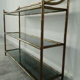 Shelves brass and glass 60 years