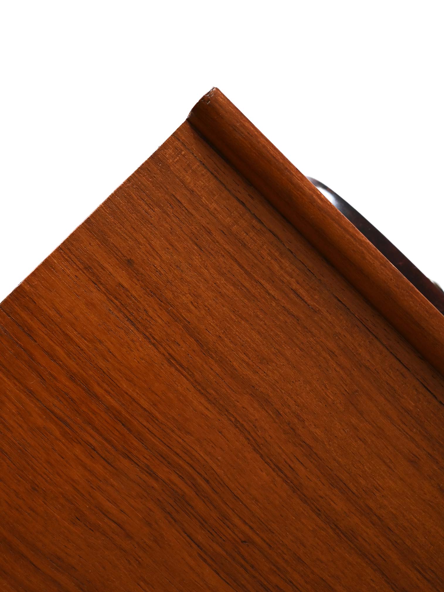 1950s Scandinavian Teak Nightstand with Brass Handles