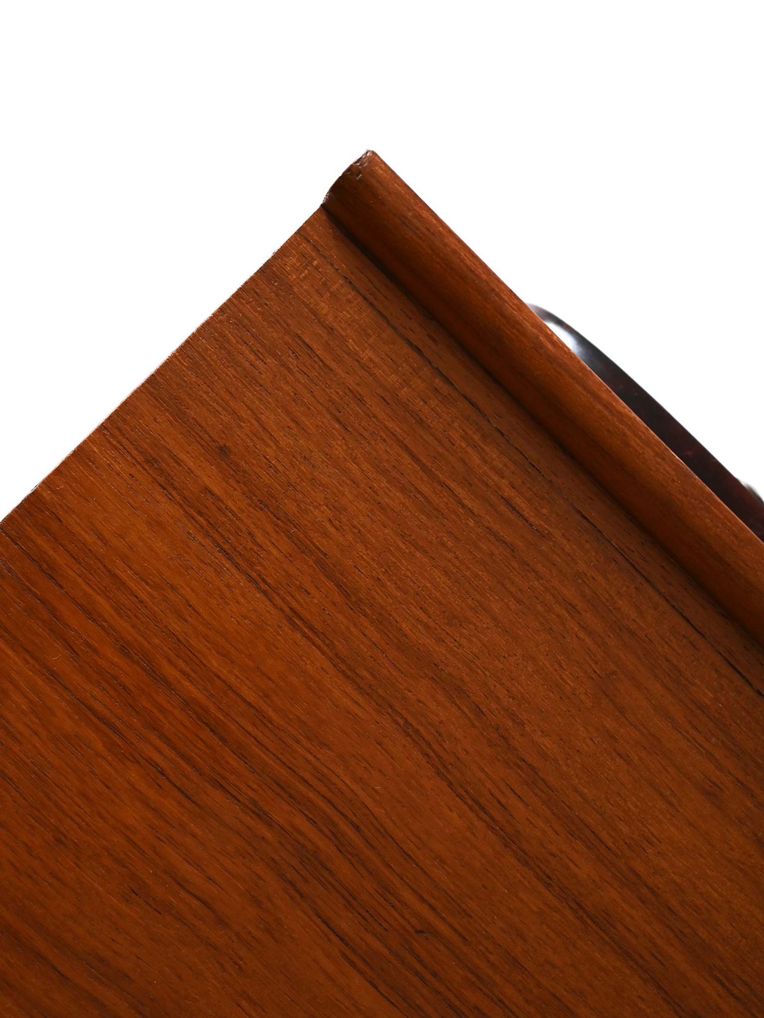 1950s Scandinavian Teak Nightstand with Brass Handles