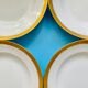 Lot 6 assiettes creuses GDA blanche bord doré années 50