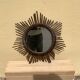Vintage sun mirror in woven rattan diameter 45 cm retro decoration