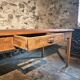 Antique French farmhouse dining table in oak and pine, circa 1900