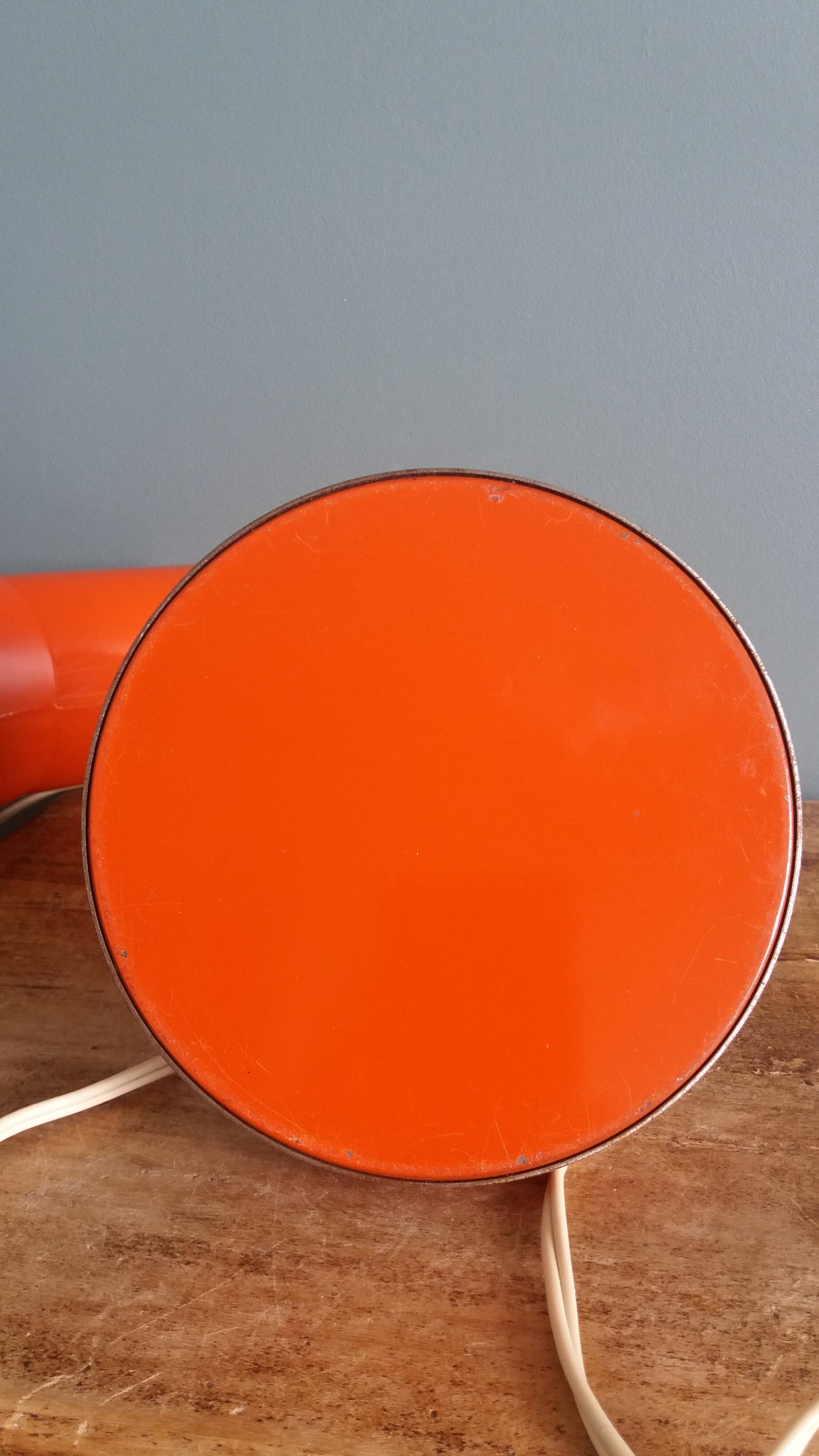 Lampe de bureau flexible années 70 orange