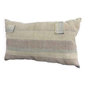 Cushion in vintage canvas Kilim style